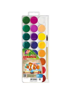 Краски акварельные Луч ZOO 24 цвета с/кистью, 29С 1727-08