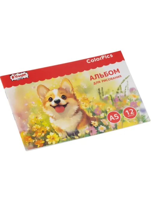 Альбом для рисования Комус Класс ColorPics, А5, 12 листов, скрепка в асс