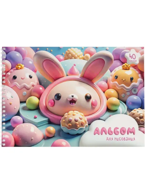 Альбом для рисования Комус Класс Sweet,А4,40л,спираль,в асс,2шт/уп