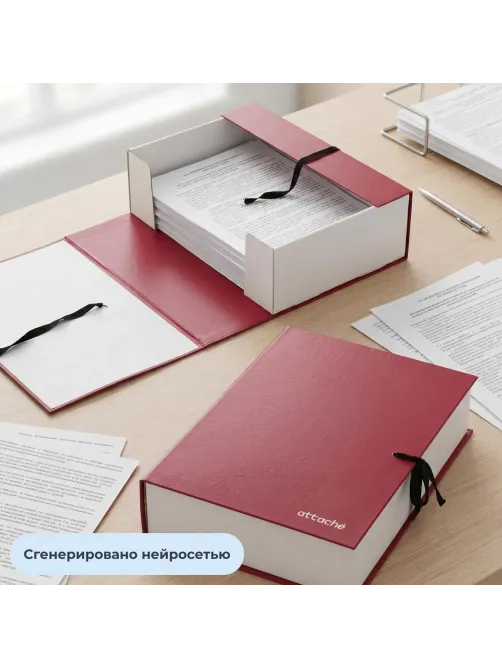 Папка архивная складная ATTACHE,100 мм,красн