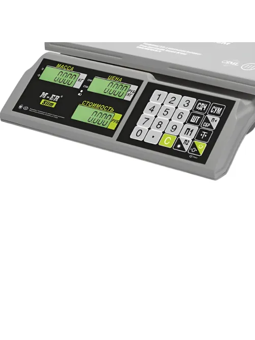 Весы торговые настольные M-ER 326AC-32.5 Slim, LCD, белые_3041