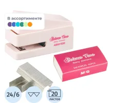 Степлер M&G Sakura N24/6, до 20 л., скобы в наб. в ассортименте, в блистере