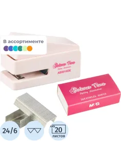 Степлер M&G Sakura N24/6, до 20 л., скобы в наб. в ассортименте, в блистере