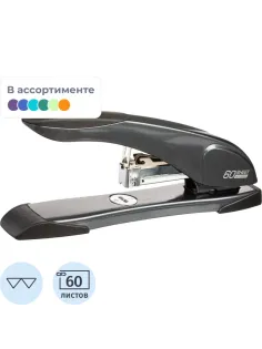 Степлер мощный Deli N23/6-23/10 до 60 листов, в картонной уп., ассорти