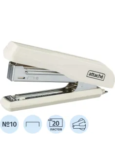 Степлер Attache PSW1020 (№10) до 20 лист., пластик/металл, белый