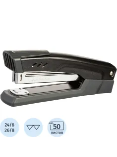 Степлер Attache Power №24/6-26/6-24/8 до 50л.,метал.,мощный,черный