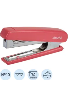 Степлер ATTACHE 8209 (№10) до 12 лист. розовый антистеп