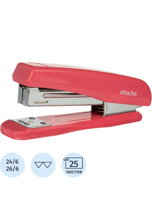 Степлер ATTACHE 8215 (N24/6&26/6) до 25 лист. розовый