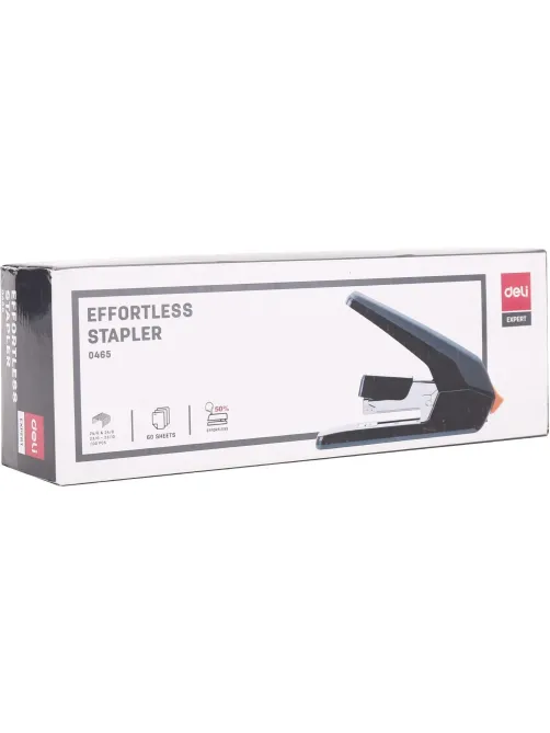 Степлер Deli E0465BLACK Expert 24/6 26/6 23/6 23/8 23/10(60л)сниж усил черн