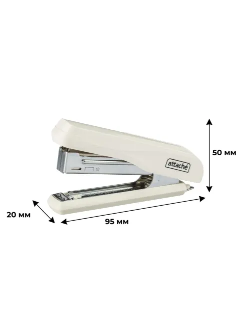 Степлер Attache PSW1020 (№10) до 20 лист., пластик/металл, белый