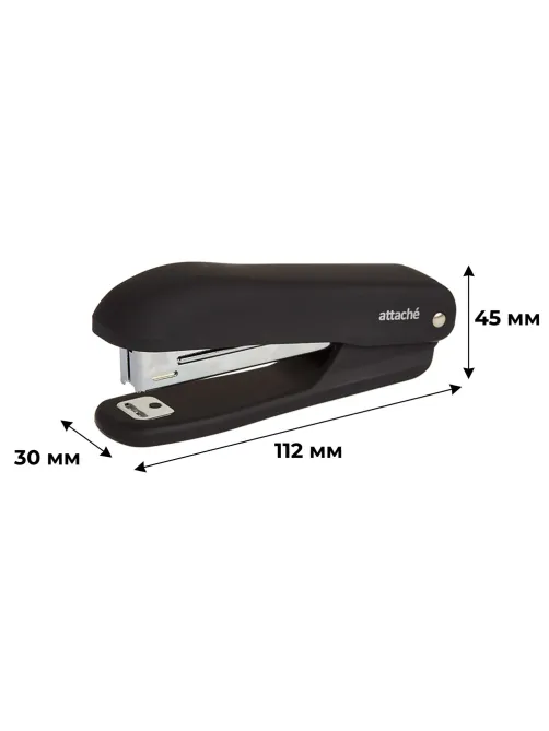 Степлер Attache Comfort  до 12 лист., soft touch покрыт,черн,№10 антистеп