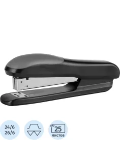 Степлер Attache Photon (№24/6-26/6) до 25 листов, пластик, черный