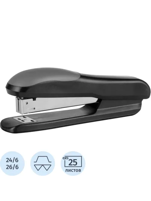 Степлер Attache Photon (№24/6-26/6) до 25 листов, пластик, черный