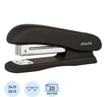 Степлер Attache Comfort до 20 лист, soft touch покрытие, черн, №24/6, 26/6