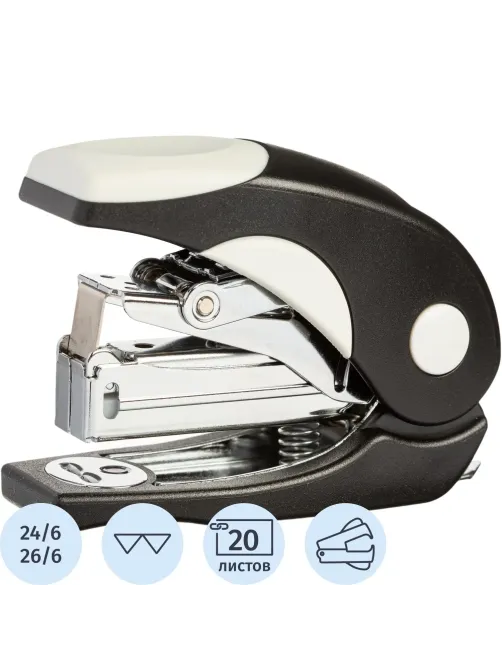 Степлер -мини КОМУС 6116 Light-Force N24/6 до 20л,энергосберег,антист,черн