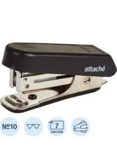 Степлер -мини Attache №10 на 7 листов, черный антистеп