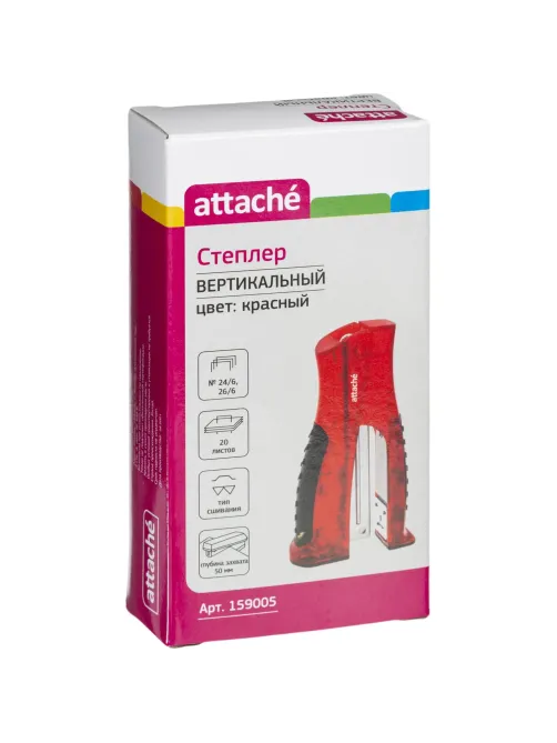 Степлер ATTACHE 8918 (N24/6&26/6) до 20 лист. вертикальный красный