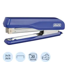 Степлер Attache MSBL2430 (№24/6-26/6) до 30 лист.,металл, синий