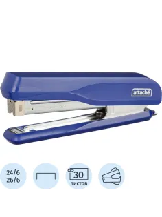 Степлер Attache MSBL2430 (№24/6-26/6) до 30 лист.,металл, синий