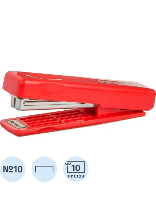 Степлер Attache Selection PSR1010-1 (№10) до 10 лист., пластик, красный