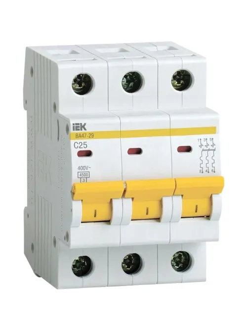 Выключатель автоматический IEK ВА47-29 3п C 25А 4.5кА MVA20-3-025-C