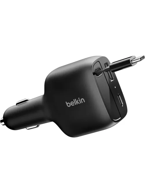 Зарядное устройство Belkin (CCC001hqBK)авто BoostCharge 75W USB-C&A+каб чер