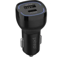 Зарядное устройство автомобильное PERO AC05 USB-A QC3.0/USB-C PD/38W/черное