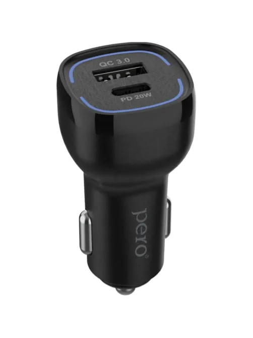 Зарядное устройство автомобильное PERO AC05 USB-A QC3.0/USB-C PD/38W/черное