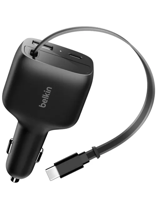 Зарядное устройство Belkin (CCC001hqBK)авто BoostCharge 75W USB-C&A+каб чер