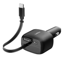 Зарядное устройство Belkin (CCC001hqBK)авто BoostCharge 75W USB-C&A+каб чер