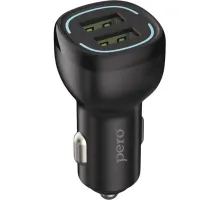 Зарядное устройство автомобильное PERO AC04 2USB 2.4A AUTOMAX, черное
