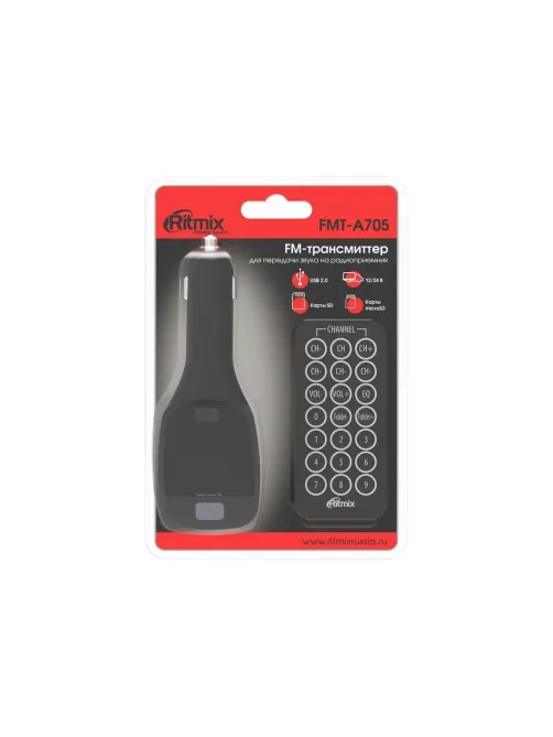 FM-трансмиттер с дисплеем Ritmix FMT-A705 (15118383)