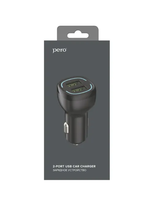 Зарядное устройство автомобильное PERO AC04 2USB 2.4A AUTOMAX, черное