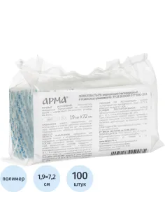 Лейкопластырь бакт,19х72мм полимер.телесный ПЭ,100шт/уп,АРМА