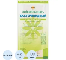 Лейкопластырь бакт. 4х10см неткан Leiko 100шт/уп