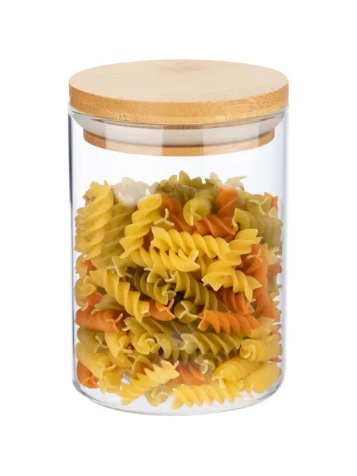 Банка стеклянная для сыпучих продуктов с крышкой BAMBU, 0,6 л