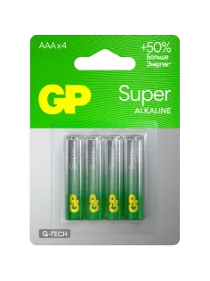 Батарейка GP Super AAA/LR03/24A 24A-2CR4/24AA21-2CRSBC4 алкалин., бл/4