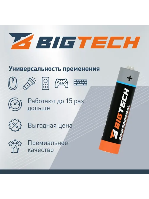 Батарейка BigTech Professional ААA/LR03 бл/8шт