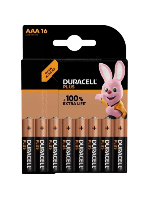 Батарейка Duracell PIus LR03 AAA BL16 Alkaline 1.5V 16шт/уп