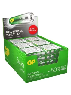 Батарейка GP Super AAA/LR03/24A 24ARS-2SB4/24AA21RA-2CRS4 96шт/уп, 4шт/бл