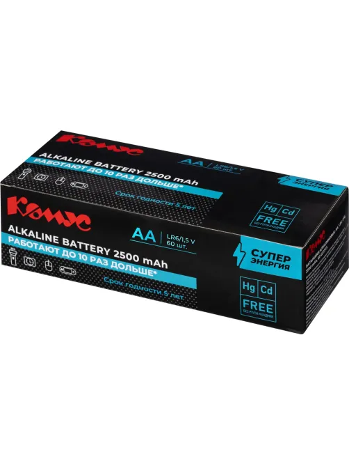 Батарейка Комус AA/LR06 Shrink 60шт/уп
