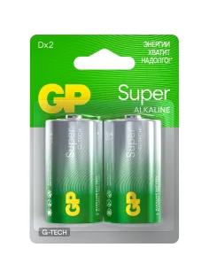 Батарейка GP Super D/LR20/13A алкалин, 13AA21-2CRSBC2, 2шт/уп