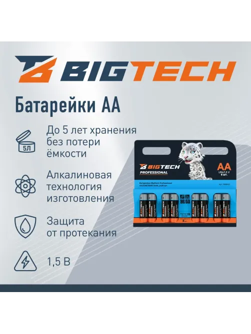 Батарейка BigTech Professional АA/LR6 бл/8шт