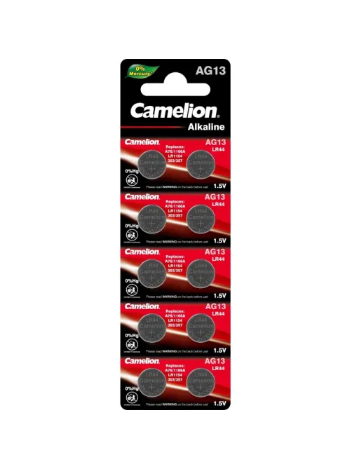 Батарейка Camelion AG13  BL-10 Mercury Free 357A/LR44/A76 д/часов 10шт/уп