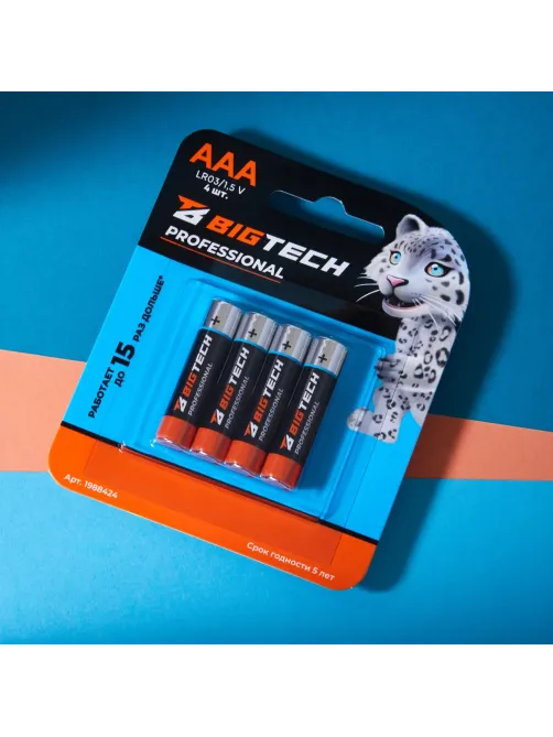 Батарейка BigTech Professional ААA/LR03 бл/4шт