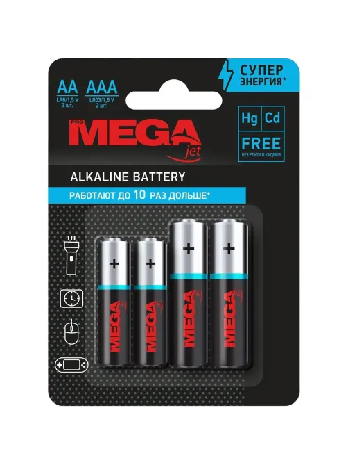 Батарейка AA/LR06(2шт) + AAA/LR03(2шт)      