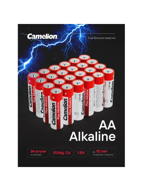 Батарейка Camelion AA/LR 6 Plus Alkaline PB-24 1.5В (24 шт в уп.)