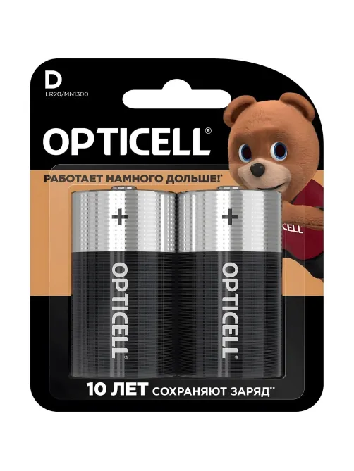 Батарейка OPTICELL D 2шт/уп