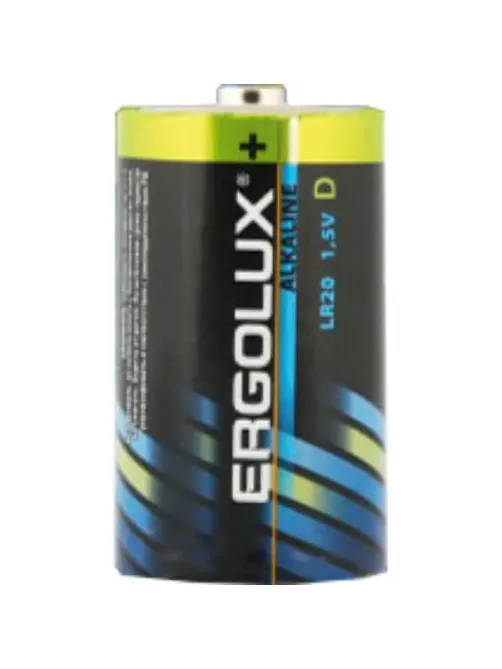 Батарейка Ergolux Alkaline 2шт/бл (LR20 BL-2, 1.5В) (11752)