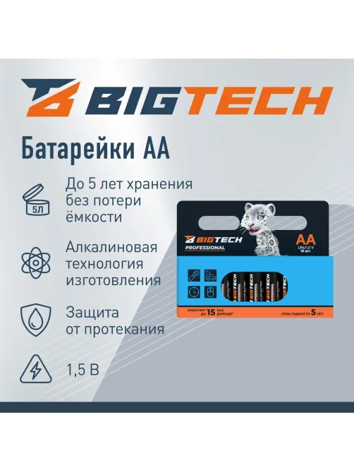 Батарейка BigTech Professional АA/LR6 уп/18шт